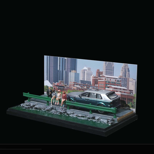 Escena De Diorama De Coche Modelo 1/64, Fondo De Seguimiento