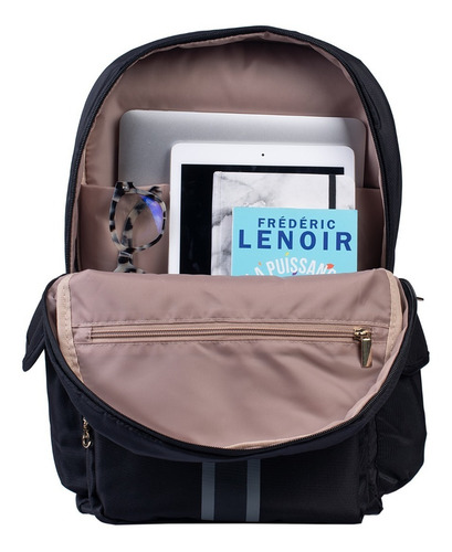 Mochila Laptop Mujer Juvenil Escolar, Backpack Viaje Luckyly Color Negro
