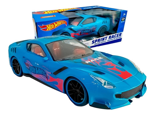 Hot Wheels Vehículo De Fricción Sprint Racer Azul De 25 Cm