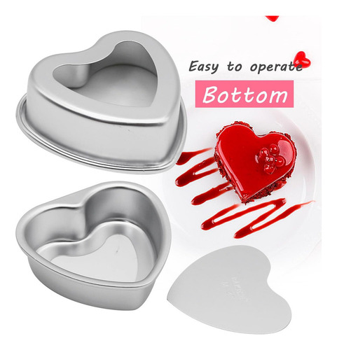 Cz Juego 5 Moldes For Pasteles En Forma Corazón 4 Pulgadas
