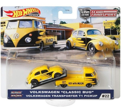 Volkswagen Fusca Kombi T1 Pickup Moon Team Transport Hot Wheels 1/64