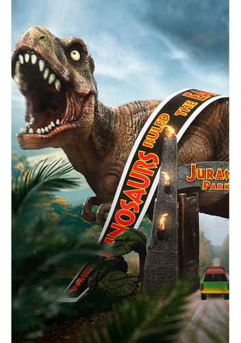 Estátua T-rex 30th Anniversary Deluxe Jurassic Park Minico