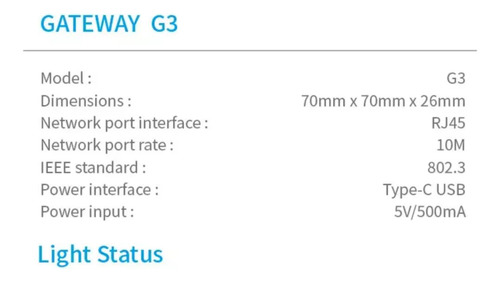 Adaptador Wifi Ttlock G3 + Rj45 Para Cerraduras Smart