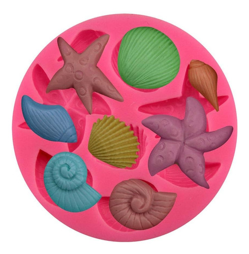 Moldes De Silicona Caracol Estrella Fondant Velas Artesanias