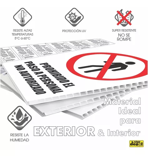 Cartel Prohibido el paso Señalamiento de seguridad – Safety Depot Mx