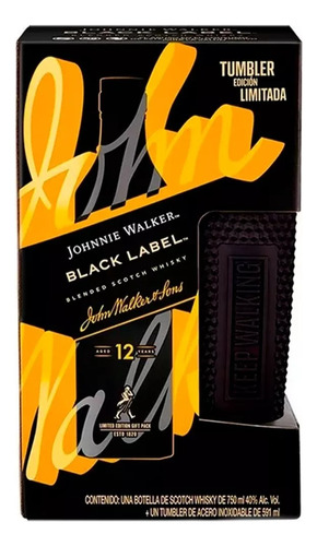 Johnnie Walker Black Label 750ml + Tumbler (2 Pack)