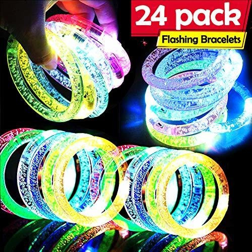 24 Pack Glow In The Dark Led Pulseras Halloween Party Y2rmy