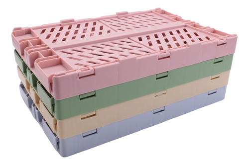 Caja De Almacenamiento Plegable Crate Plastic Co, 4 Unidades