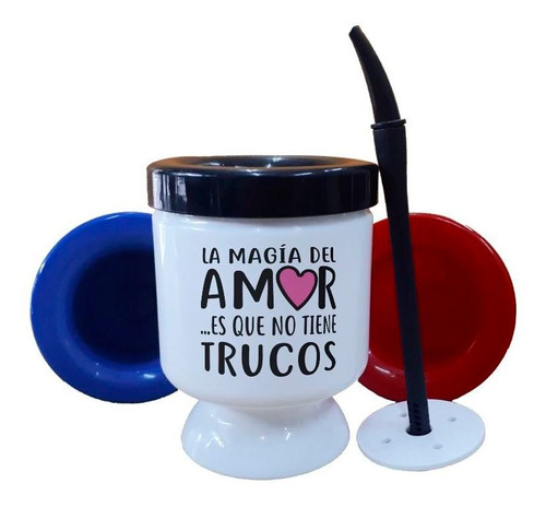 Mate Plastico Frase La Magia Del Amor No Tiene Trucos