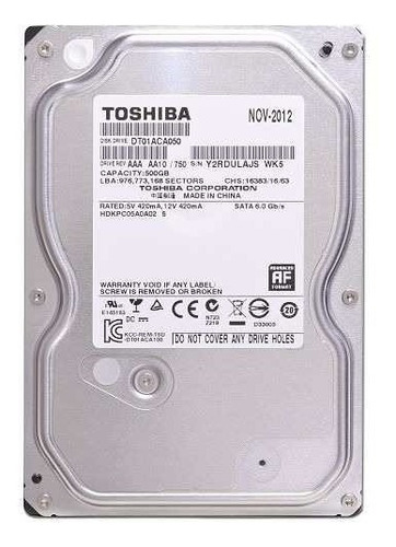 Disco Duro Toshiba 500gb 7200rpm 6gb/s 3.5'' Para Pc Nuevos