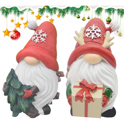 Decoraciones Navideñas De Gnomo Estatua De Gnomo 2x Figura D