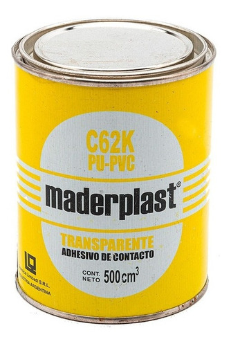 Adhesivo De Contacto Maderplast C62k Para Pu/pvc X 1/2 Litro