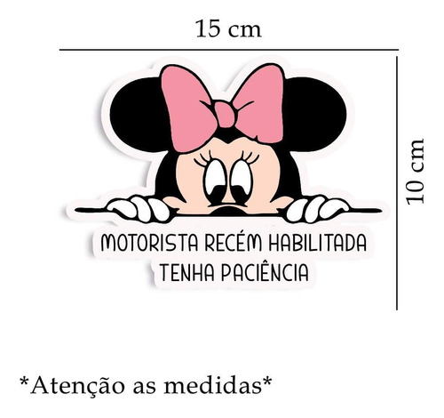 Adesivo Para Carro Minnie Recém Habilitada Mod01