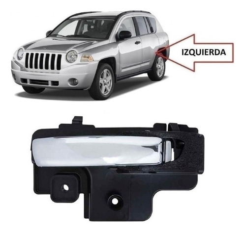 Manilla Interior Izquierda Cromada Jeep Compass 2007 Al 2010