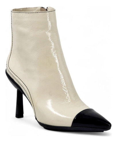 Botas Saverio Di Ricci 25ib7900 Cuero Charol Natural Y Negro