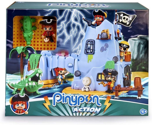 Imagen 1 de 4 de Pinypon Action Playset Isla Pirata C/ 1 Fig Y Acc Int 15637