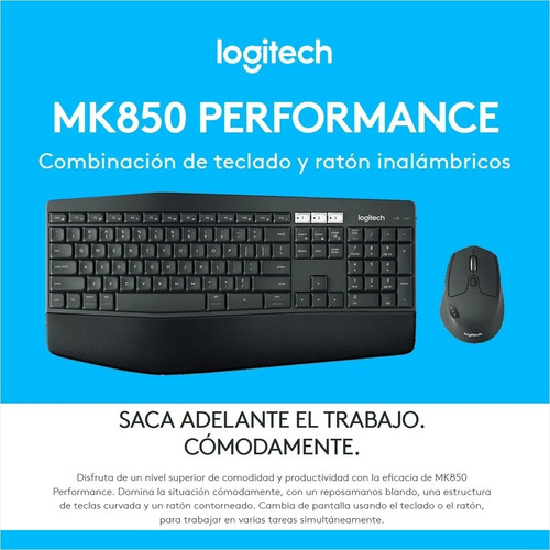 Imagen 2 de 10 de Combo Inalámbrico Teclado Y Mouse Logitech Mk850 Performance