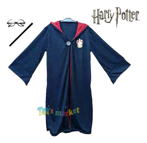 Imagen 3 de 6 de Disfraz De Harry Potter Original Con Varita Y Anteojos