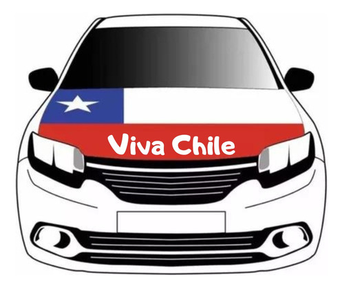 Bandera Cubre Capo Autos Viva Chile Elástico Fechas Patrias