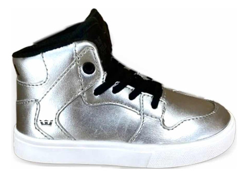 Tenis Supra Vaider Metallic Silver White Junior 28200-054