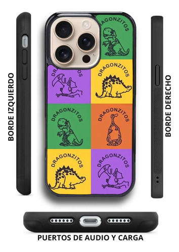 Funda Antigolpes Para Iphone Y Otros Dragoncitos Dulce Mexic Negro Iphone 16