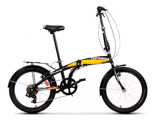 Bicicleta Plegable Top Mega 20 Folding Shimano Negra + Led!