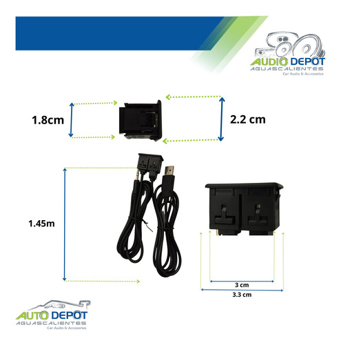 Puerto Usb Y Auxiliar Para Estereo Universal Hgpuetauxusb
