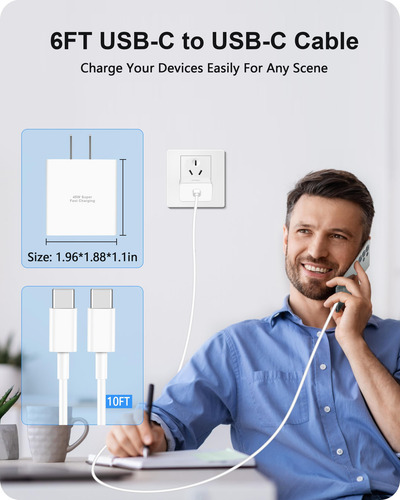 Cargador Rápido Usb C 45w Google Pixel 9/8/7/6 Pro Xl Fold Color