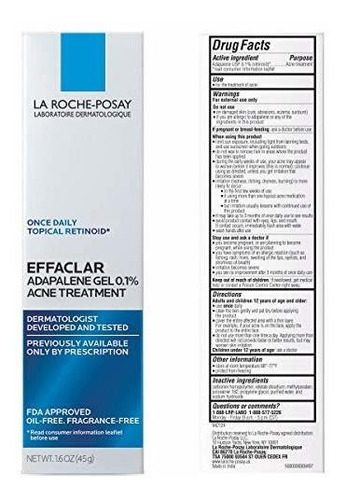 Imagen 2 de 7 de La Roche-posay Effaclar Adapalene Gel 0,1% Tratamiento Del A