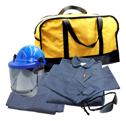 Traje De Proteccion Arco Electrico 12 Cal/cm2 Completo Azul Acero Grande