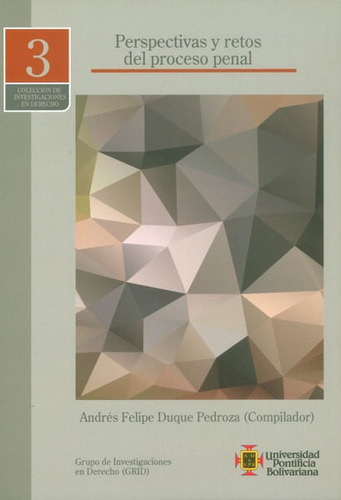 Perspectivas Y Retos Del Proceso Penal, De Andrés Felipe Duque Pedroza. Editorial U. Pontificia Bolivariana, Tapa Blanda, Edición 2015 En Español