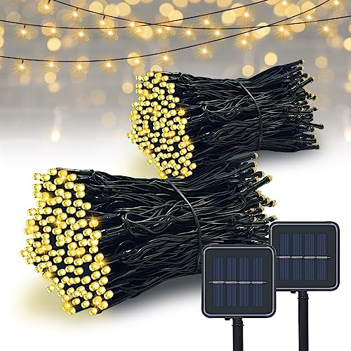 Solar String Lights Outdoor2 Pack 79ft 200 Led Water...