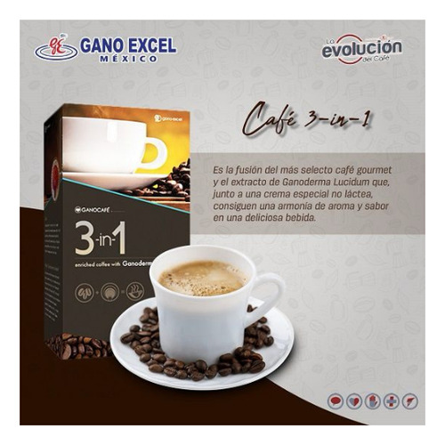 Café Con Ganoderma 3 En 1 3pz (cajas Con 20 Sobres Cada Una)