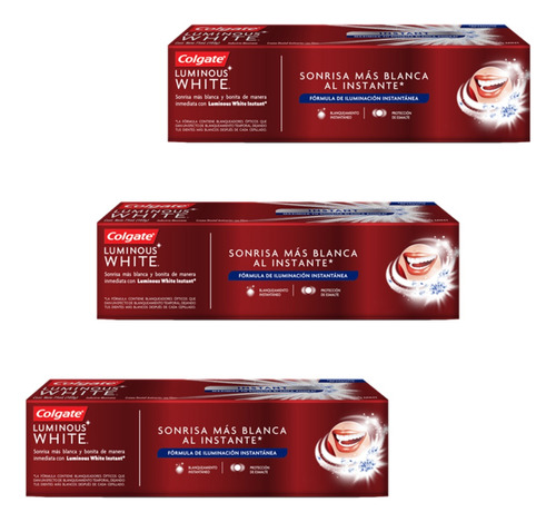 Kit De 3 Pasta Colgate Luminous White 100ml Cada Una