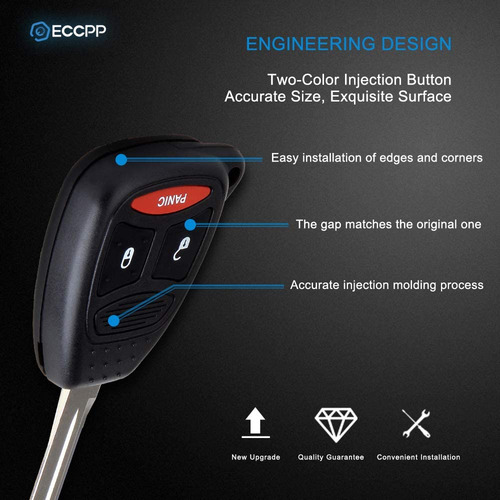 Keyless Fob Remoto, Eccpp Replacement Mando A Distancia Smar
