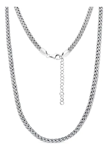 Devata Collar De Cadena Ovalada De Plata De Ley 925 Bali De