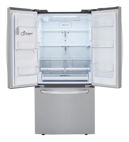 Refrigerador con freezer inverter LG LM65SGS color plata con capacidad de 708L
