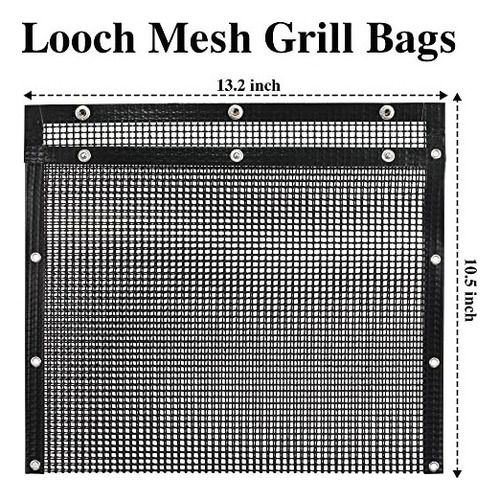 Looch Bolsas De Malla Para Parrilla De 13,2 X 10,6 Pulgadas,