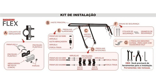 Imagem 3 de 7 de Bagageiro Flex Kalf Aro De 26 Á 29 Articulado Freio A Disco