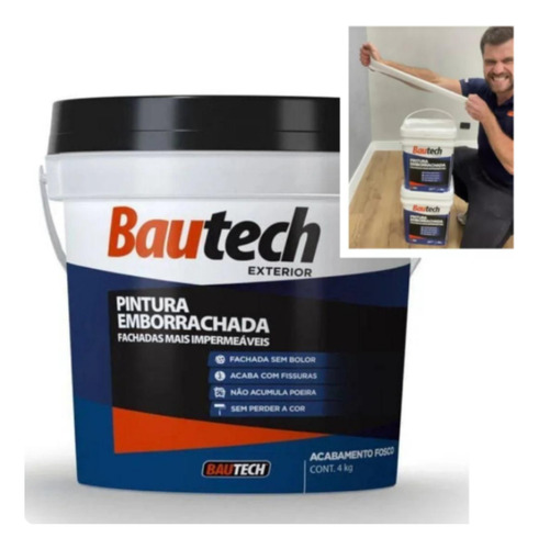 Tinta Ultra Emborrachada Bautech Parede 4kg Cores