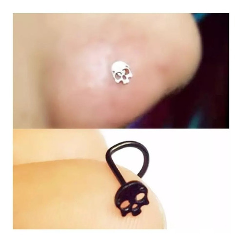 1pz Arete Piercing Nariz Poste Curvo Figura Acero Quirúrgico