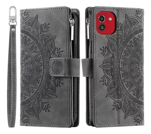 A Funda De Piel Tipo Cartera Con Estampado De Bandolera