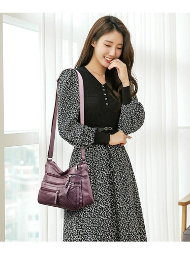 Imagem 2 de 3 de Bolsa Crossbody Roxo Modelo Clássico Alça Longa Frete Grá