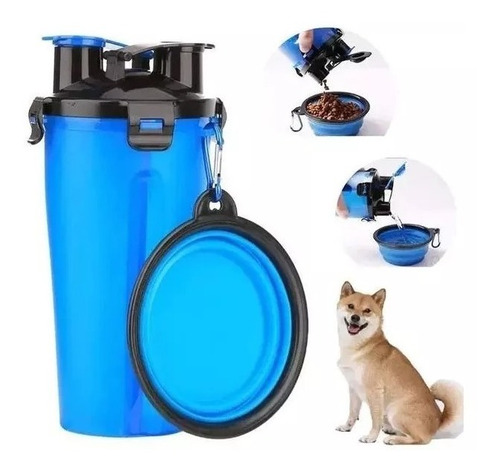 Vaso Para Croquetas Y Agua Mascotas Con Tazón Plegable
