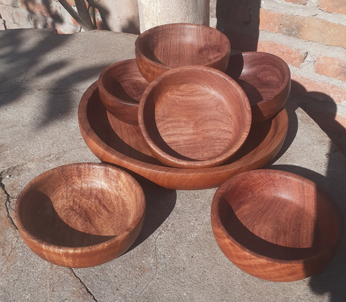 Juego De Cuencos De Madera De Algarrobo Marrón