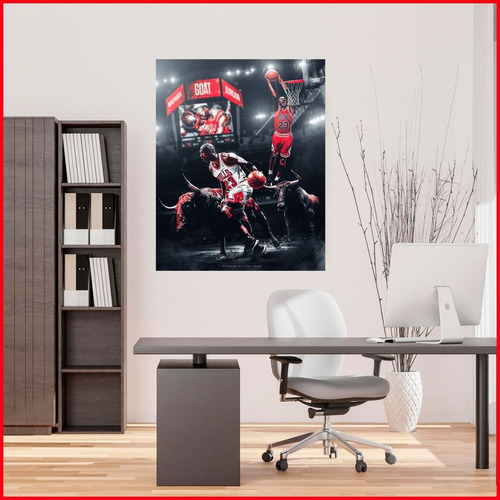 Poster Vinil Adherible Michael Jordan Chicago Bulls 85x68cm