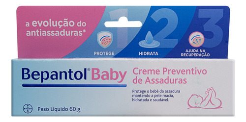 Creme Preventivo de Assaduras sem Perfume Bepantol Baby Caixa 60g