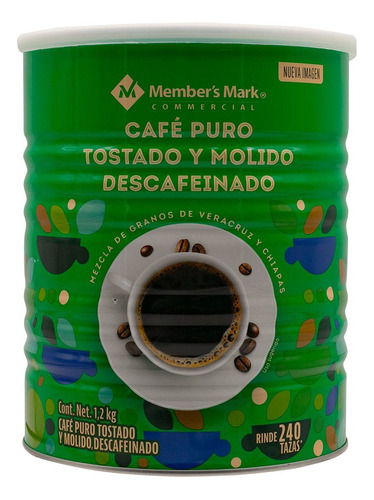 Café Puro Tostado Y Molido Descafeinado 1.2 Kg Member´s Mark