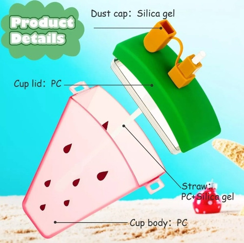 Cantimplora De Frutas- Botella De Agua- Frutas Kawaii 320 Ml