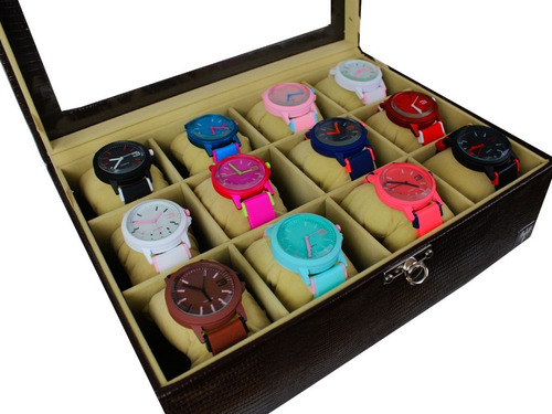 Kit 10 Relógios Feminino Esportivo Silicone Atacado+caixa